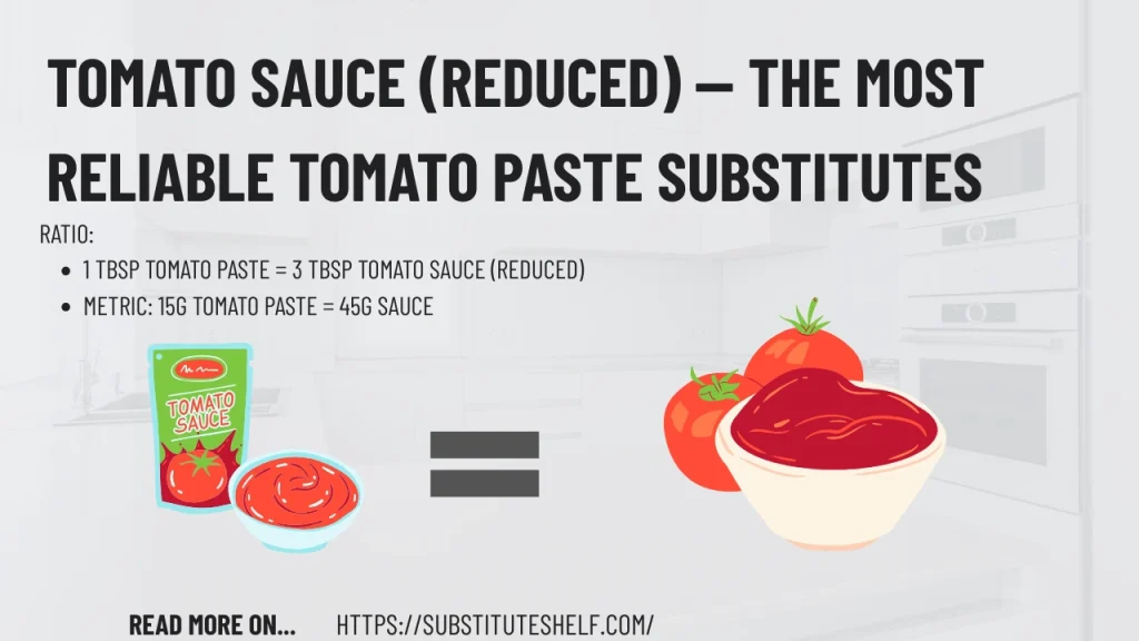 1. Tomato Sauce (Reduced) — The Most Reliable Tomato Paste Substitutes