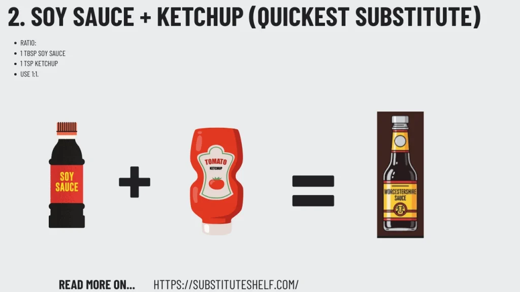 2. Soy Sauce + Ketchup (Quickest Substitute)