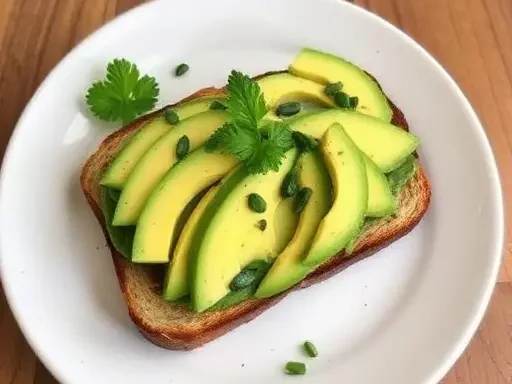 Egg Substitute with bread and avocado 