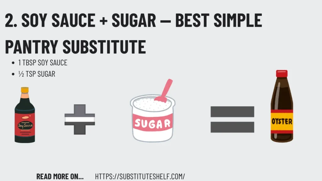 2. Soy Sauce + Sugar — Best Simple Pantry Substitute