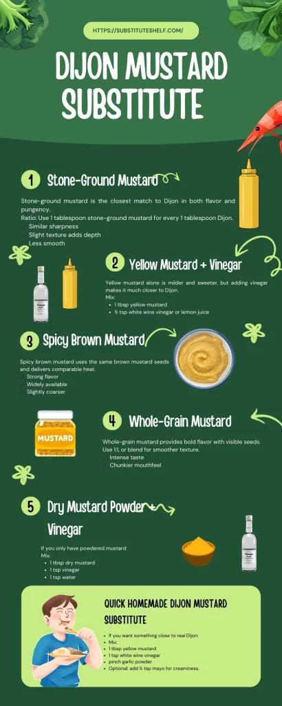 Out of Dijon mustard? Discover the best Dijon mustard substitutes, plus easy 1:1 swaps for dressings, sauces, marinades, and cooking.